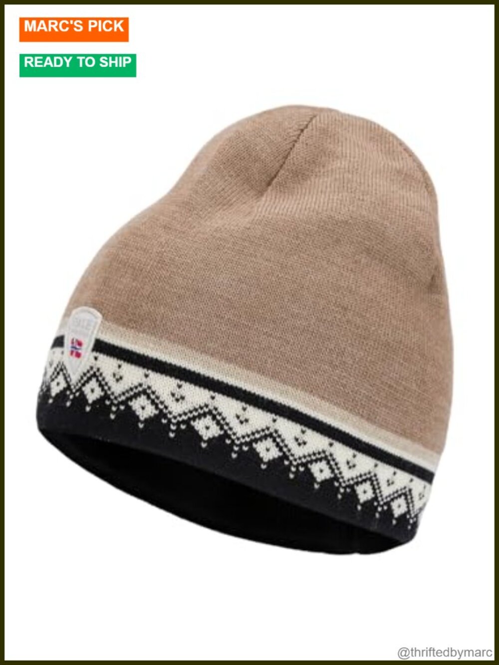 100% Merino Wool Unisex Beanie Hat Norwegian Design